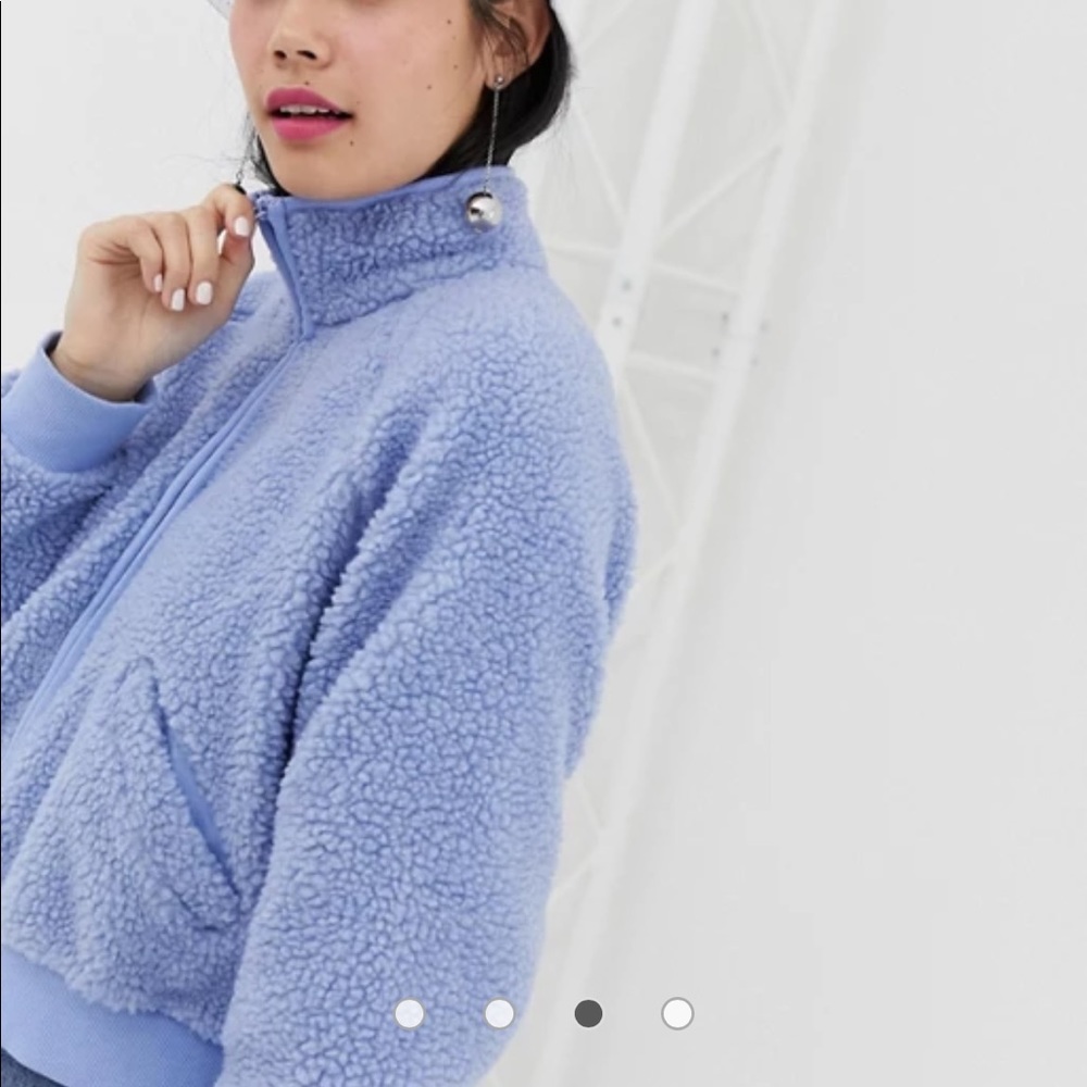 Monki sherpa blue jacket